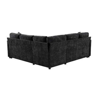 Modern L-shaped sleeper sectional sofa bed with hidden storage charcoal upholstery on Tampa Home & Garden Store