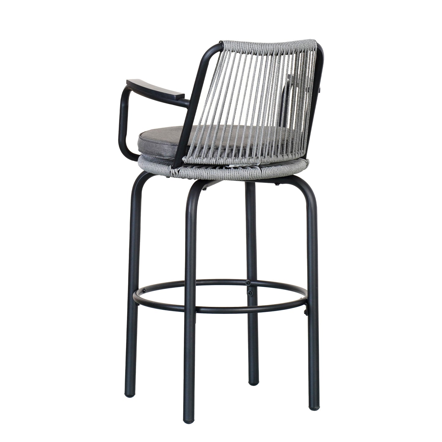 Outdoor Patio Bar Stools Set of 2 Woven Rattan