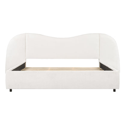 King Size Upholstered Bed with Boucle Headboard