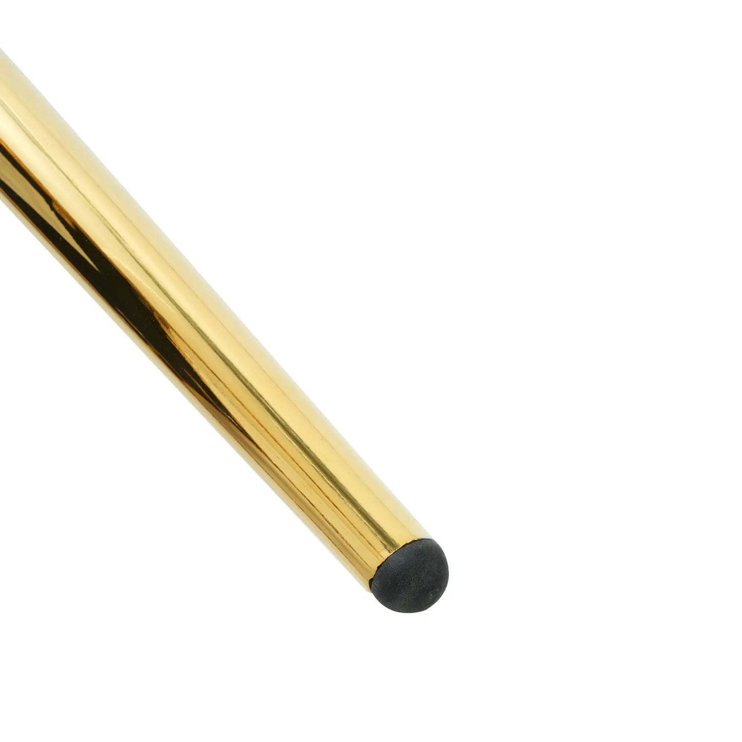 Gold metal dining chair leg with black foot cap, part of Unique Piece Furniture chair set on Tampa Home & Garden Store
