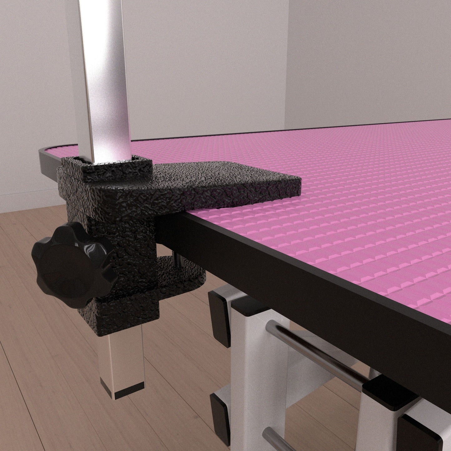 Hydraulic Pet Grooming Table pink platform, metal post, black base by HouseOfZazla on Tampa Home & Garden Store