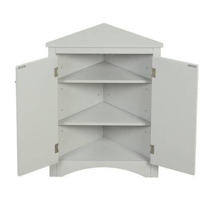 Triangle white bathroom storage cabinet with adjustable shelves, linen cabinet HouseOfZazla on Tampa Home & Garden Store