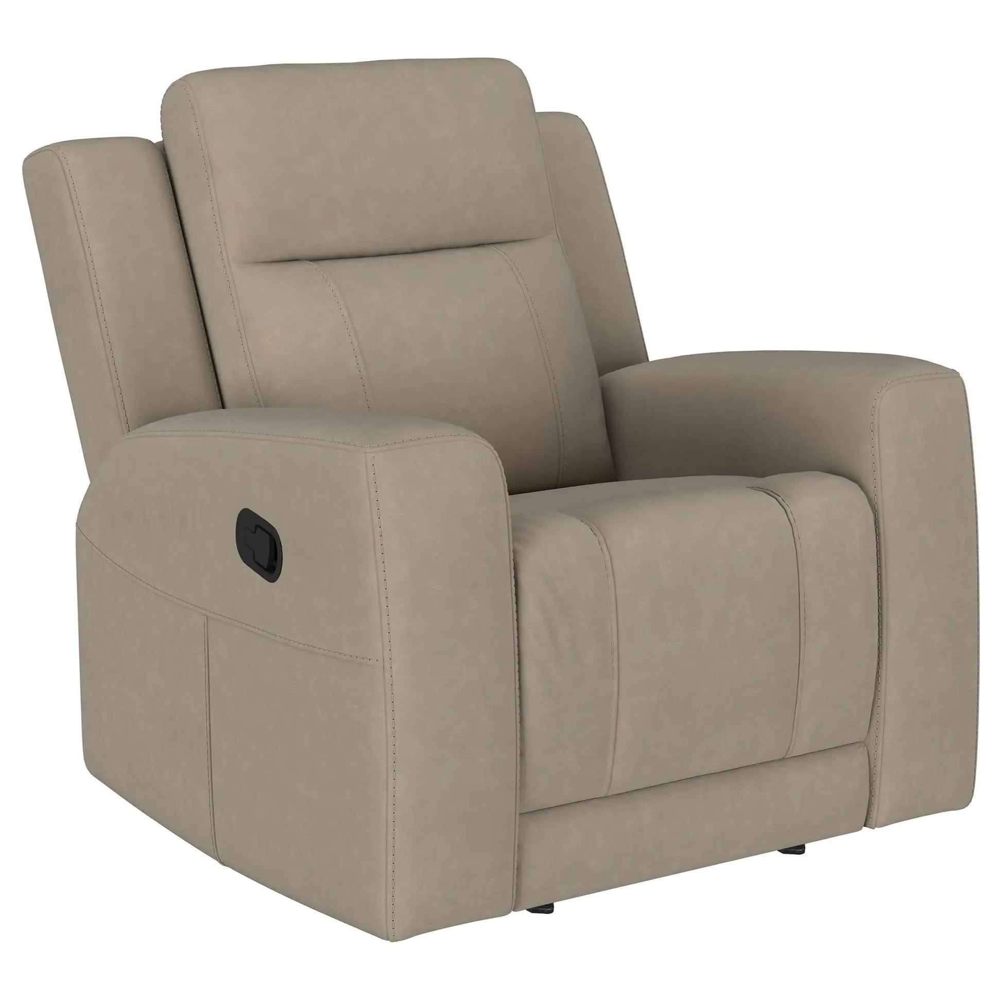 Slater taupe upholstered recliner chair with manual recline by Unique Piece Furniture on Tampa Home & Garden Store