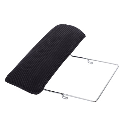Modern deep-seat ottoman in black corduroy with chrome frame on Tampa Home & Garden Store