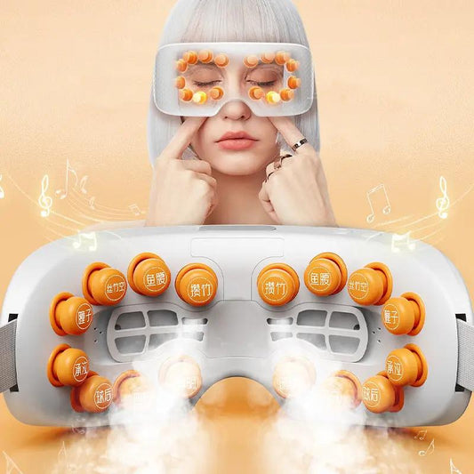Dry Eye Massage and Heating Steam Eye Massager white device with orange node pads on Tampa Home & Garden Store