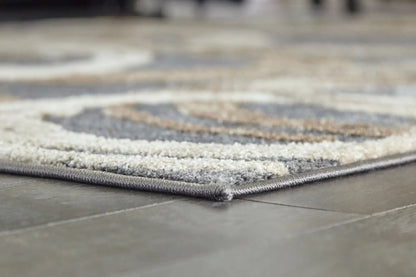 Faelyn Geometric Area Rug in Gray Brown Beige