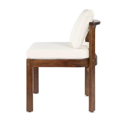Set of Two Acacia Wood Outdoor Dining Chairs