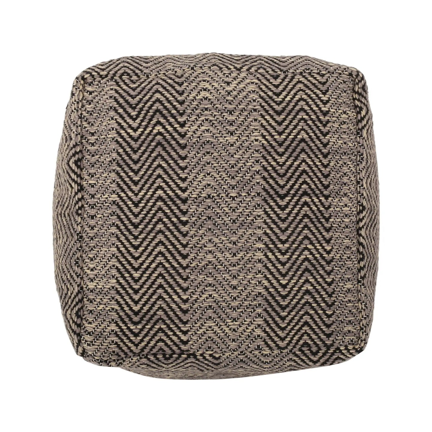 Barracuda Handcrafted Cotton Pouf with Chevron