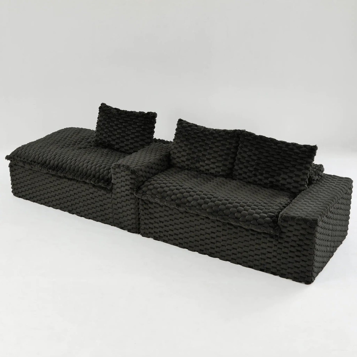 Modular Sofa, Convertible Twin Seat with Chaise