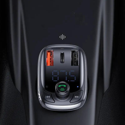 Car charger FLIPSTYLEZLLC with red USB-A and black USB-C ports, blue LED display and dial on Tampa Home & Garden Store