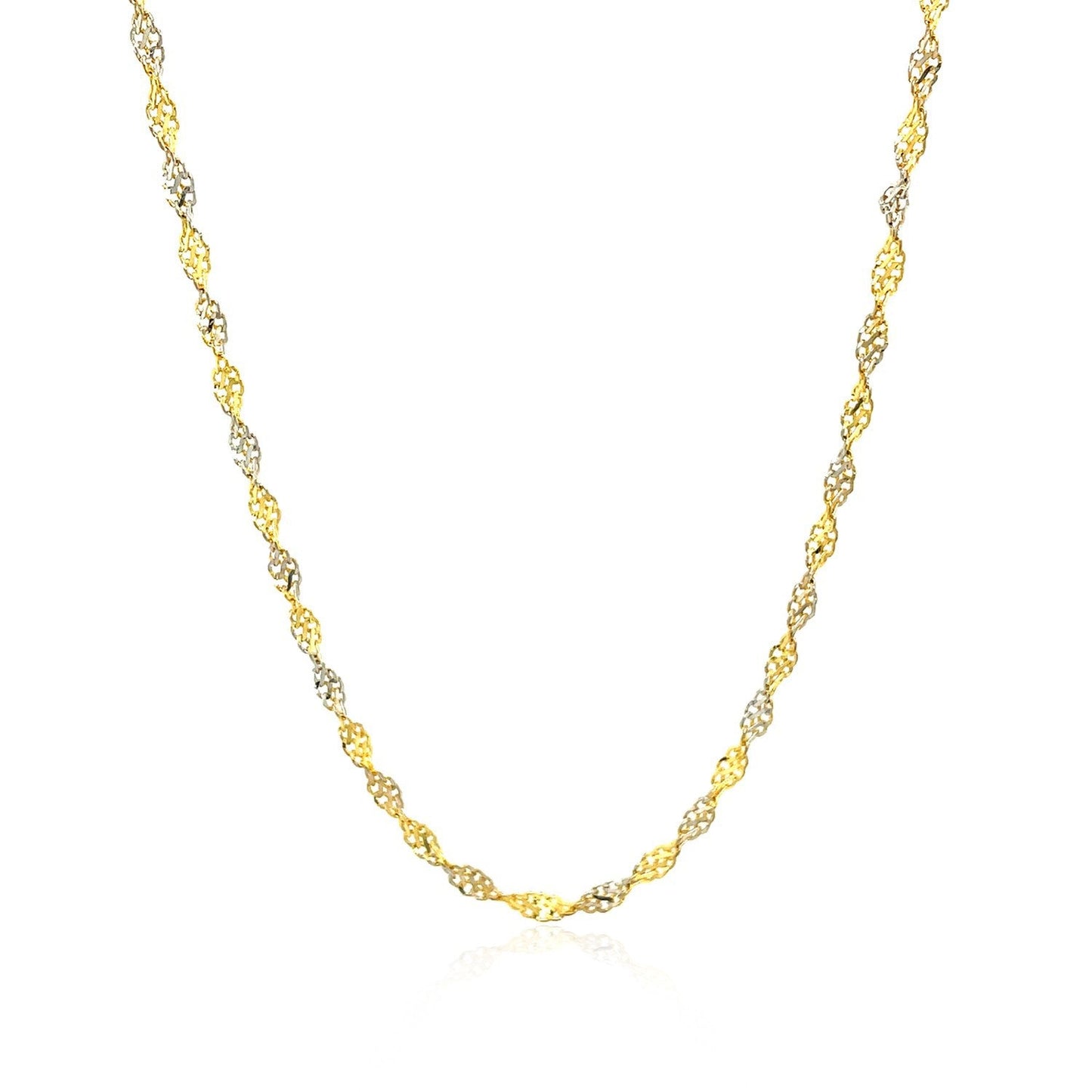 2.0mm two-tone 14k Singapore chain necklace by Bids.com on Tampa Home & Garden Store