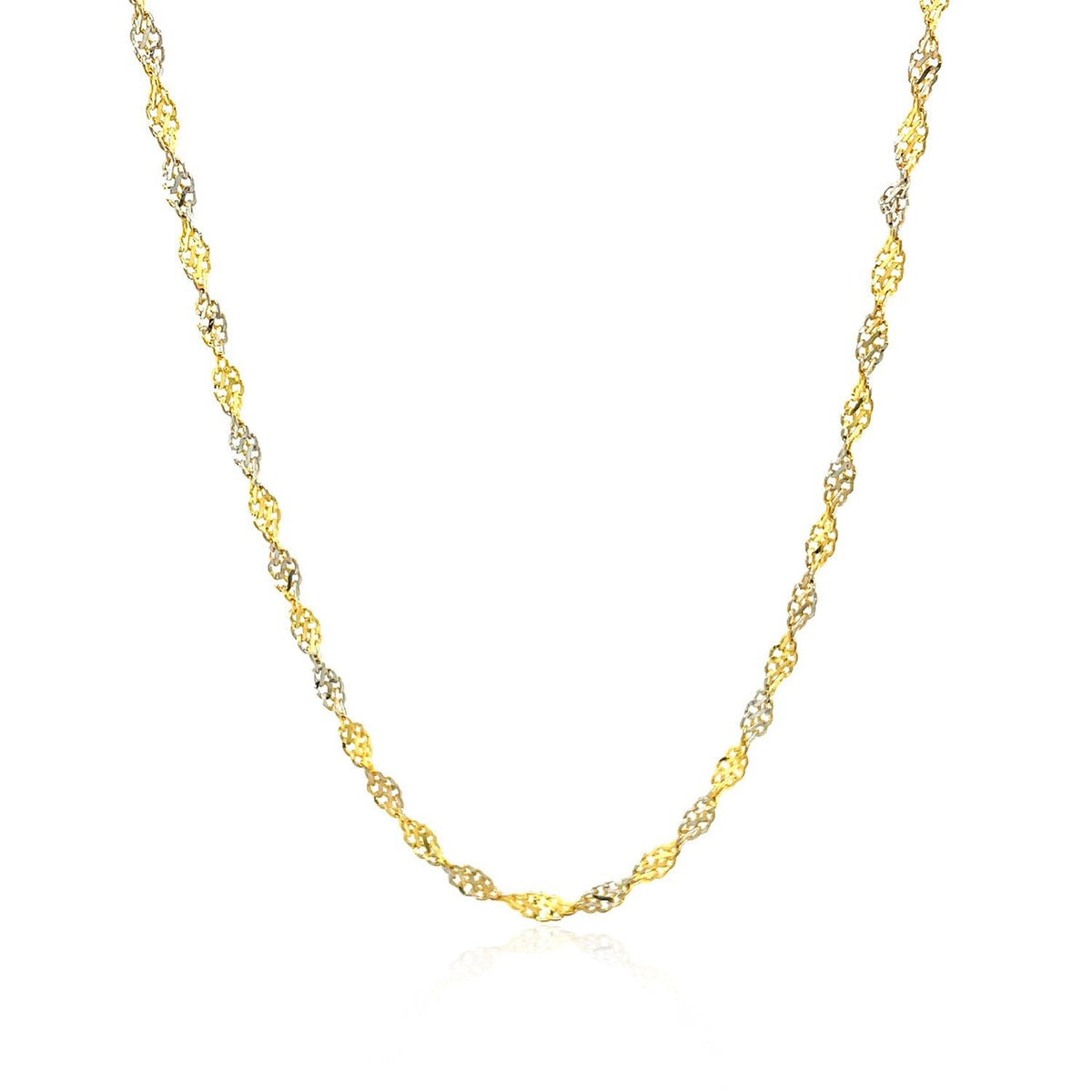 2.0mm two-tone 14k Singapore chain necklace by Bids.com on Tampa Home & Garden Store