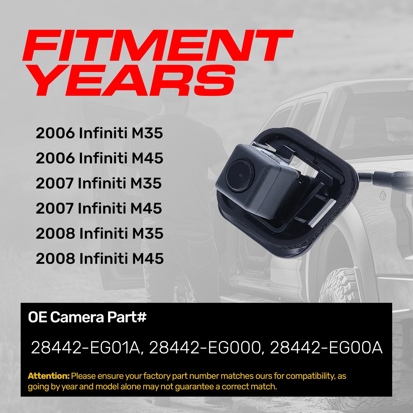 Master Tailgaters Infiniti OEM Replacement Backup Camera for M35/M45 OE 28442-EG01A on Tampa Home & Garden Store
