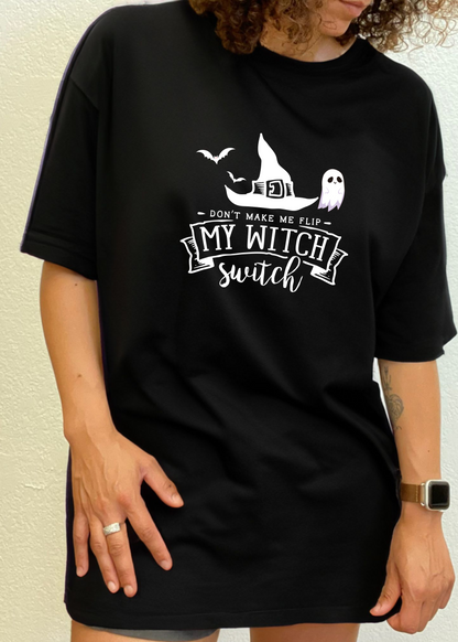 My Witch unisex graphic T-shirt in black with witch hat ghost bats Spun Bamboo short sleeve on Tampa Home & Garden Store
