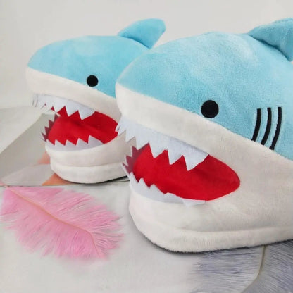 Warm Shark Womens Plush Slippers For Home Comfort