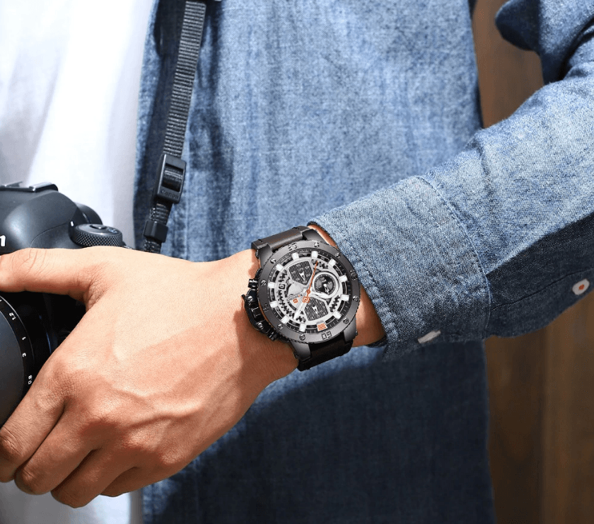 Stevvex ST1N600MK men's waterproof chronograph watch with fluorescent hands on Tampa Home & Garden Store