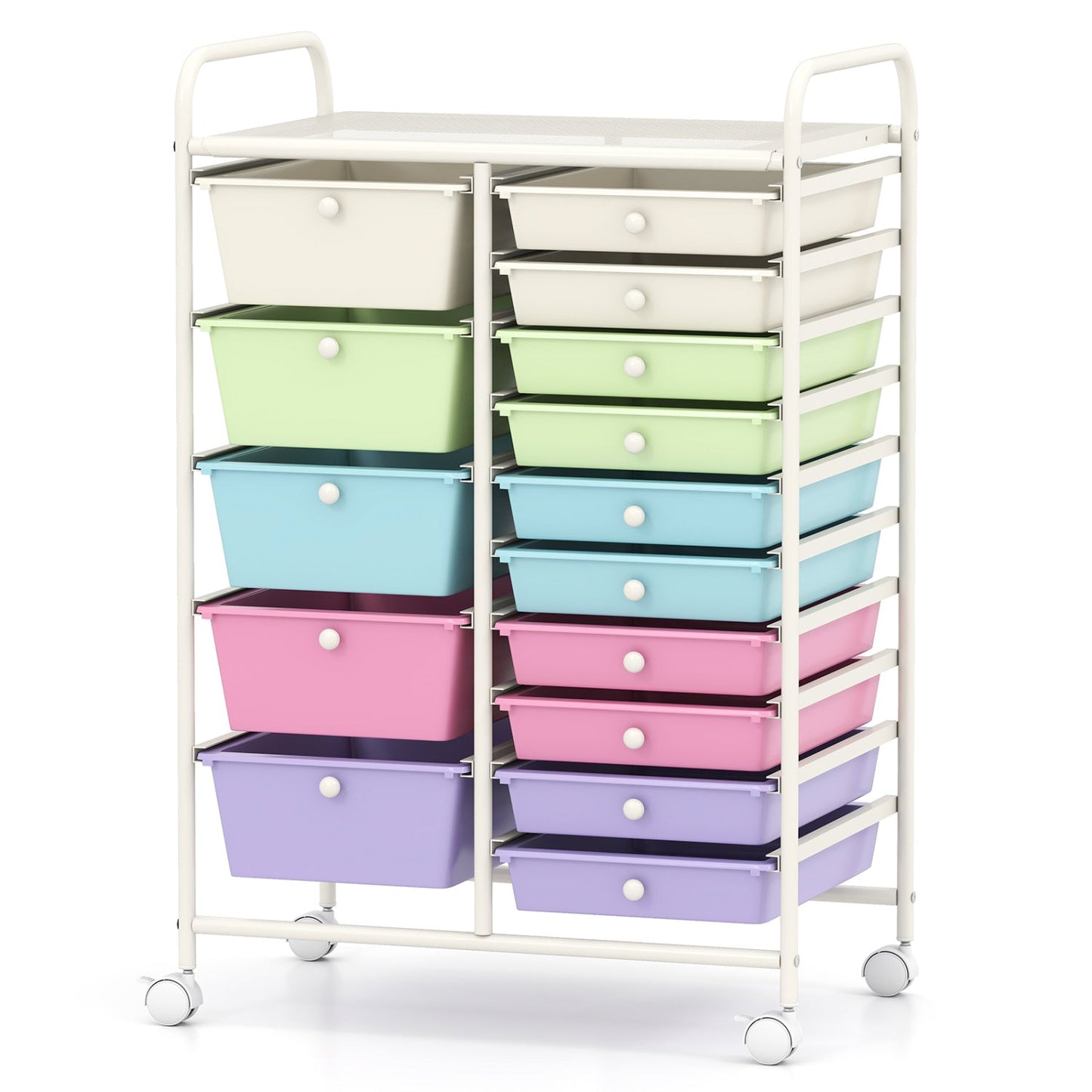 15-Drawer Utility Rolling Organizer Cart Multi-Use Storage-Black