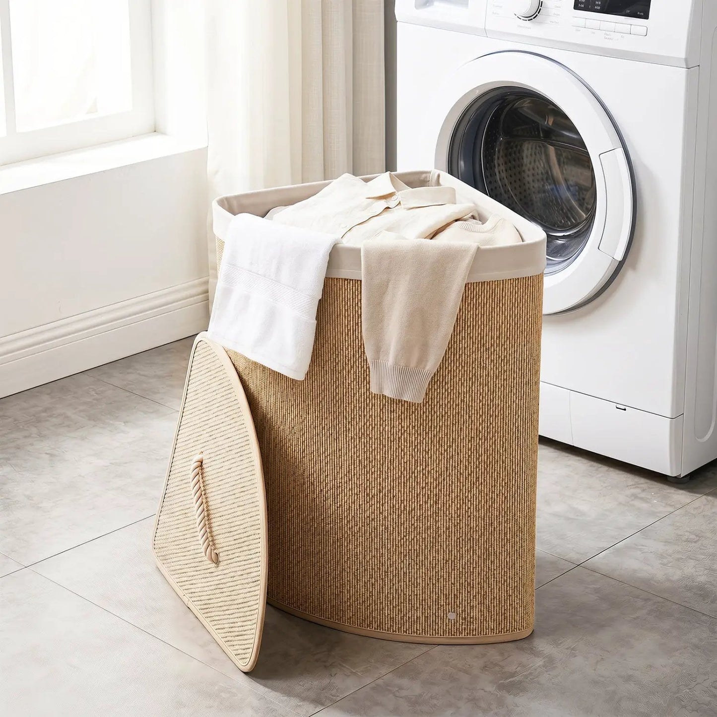 Bamboo Laundry Hamper 15 Gallon with Liner
