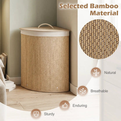 Bamboo Laundry Hamper 15 Gallon with Liner
