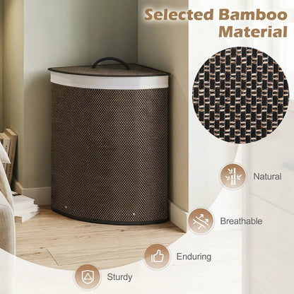 Bamboo Laundry Hamper 15 Gallon with Liner