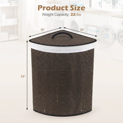 Bamboo Laundry Hamper 15 Gallon with Liner