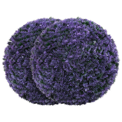 Bolas de topiario de boj artificial redondas de 15 pulgadas, juego de 2 para interior/exterior - Morado
