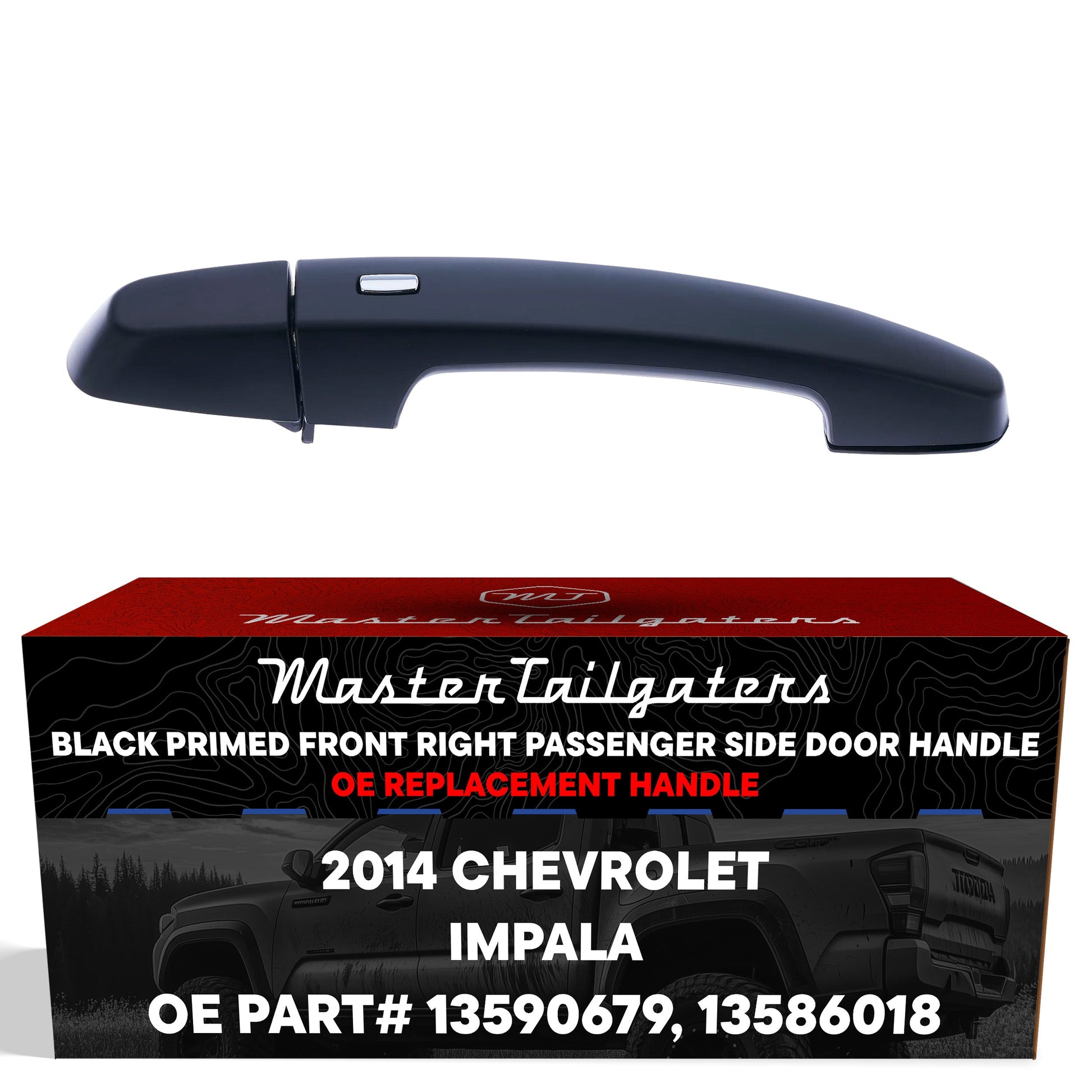 Exterior door handle black primed, front right for 2014 Chevrolet Impala Master Tailgaters on Tampa Home & Garden Store