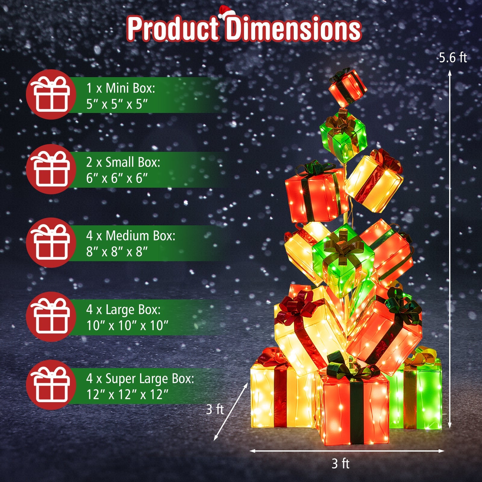 15 pcs lighted Christmas boxes with bowknot and 483 LED bulbs DirectDeals on Tampa Home & Garden Store