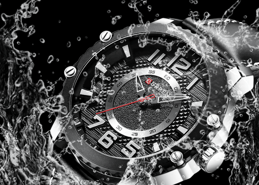Men's Stevvex waterproof sport watch with large numerals, steel bezel, bold dial on Tampa Home & Garden Store
