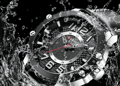 Men's Stevvex waterproof sport watch with large numerals, steel bezel, bold dial on Tampa Home & Garden Store