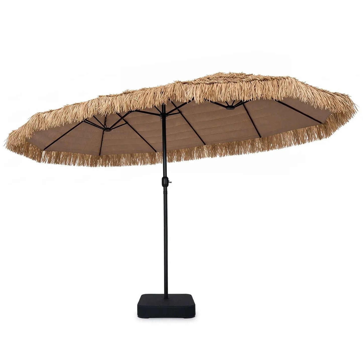 Double-Sided Patio Umbrella 15x9 ft 144 Lights
