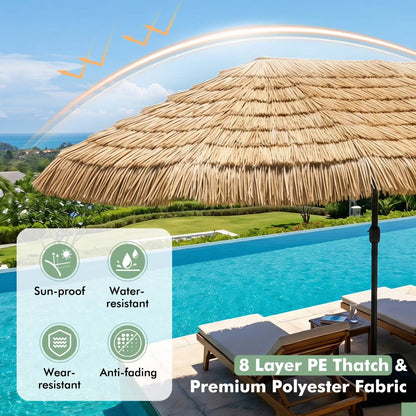 Double-Sided Patio Umbrella 15x9 ft 144 Lights