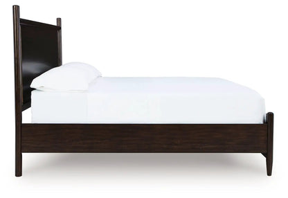 Dantenton Panel Bed in Merlot Finish Bedroom
