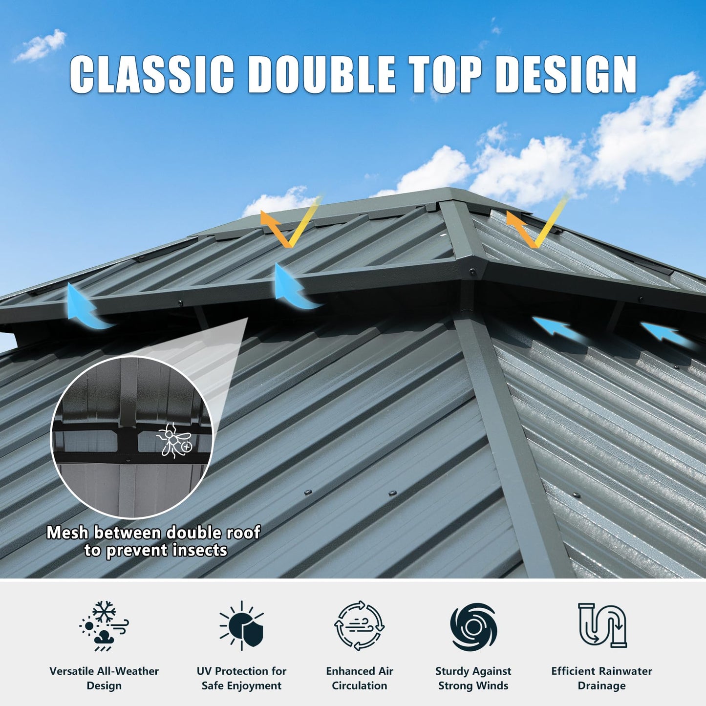 Sturdy Aluminum Hardtop And Timeless Gazebo Frame