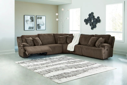 Top Tier Corduroy Reclining Sectional with Chaise
