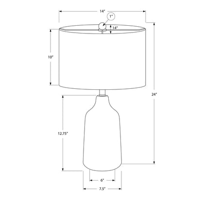 Concrete Table Lamp with Fabric Drum Shade