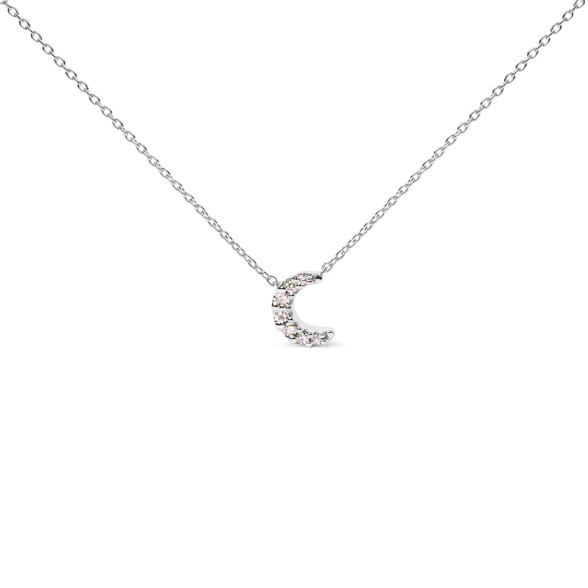 10K white gold diamond-accented crescent moon pendant necklace, 18in chain, Bids.com on Tampa Home & Garden Store