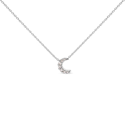 10K white gold diamond-accented crescent moon pendant necklace, 18in chain, Bids.com on Tampa Home & Garden Store
