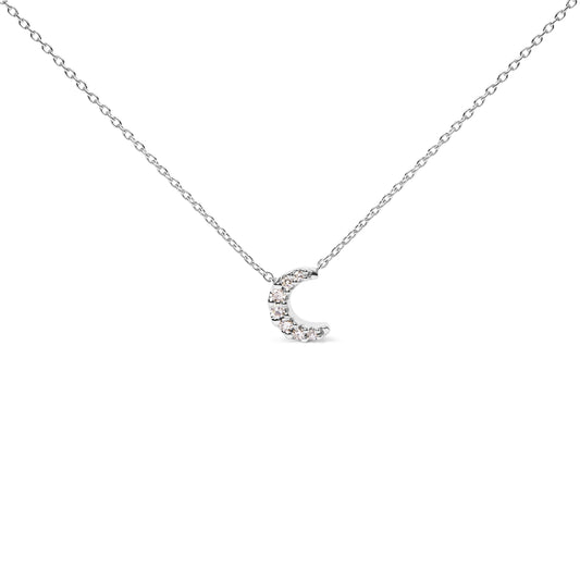 10K white gold diamond-accented crescent moon pendant necklace, 18in chain, Bids.com on Tampa Home & Garden Store