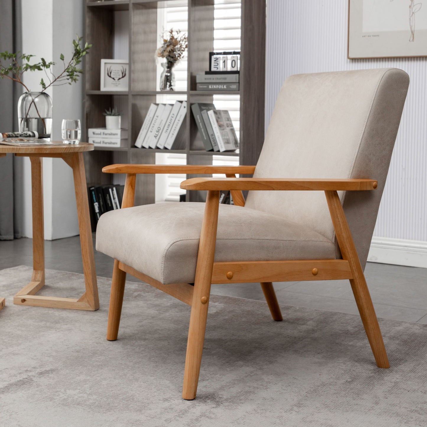Wide Classic Mid Century Modern Arm Chair