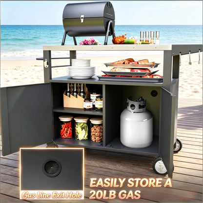 Movable Kitchen Island With Grill And Oven