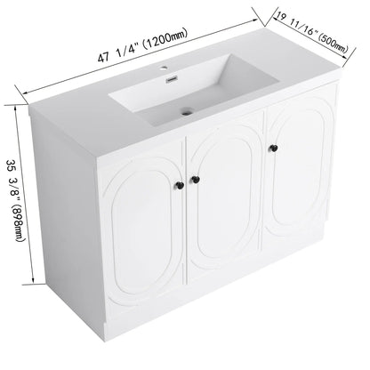 Contemporary Freestanding Vanity With Resin Sink