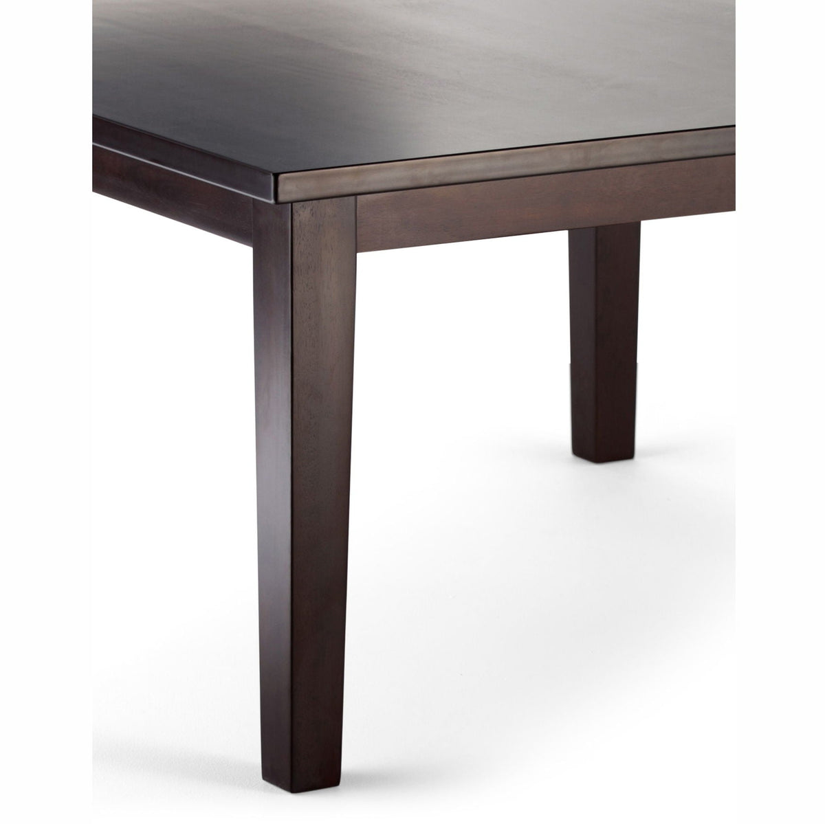 Rubberwood dining table with lacquer finish, dark espresso brown, square legs HouseOfZazla on Tampa Home & Garden Store