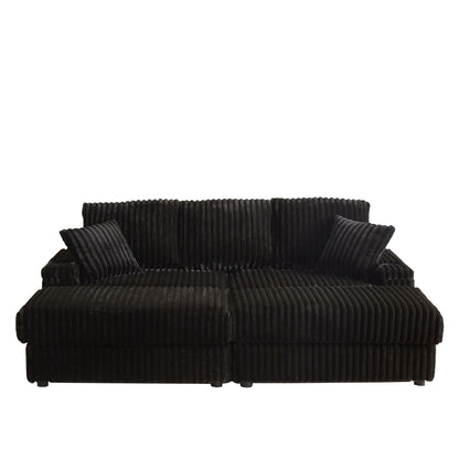 3 Seater Sofa With 2 Ottomans and Storage