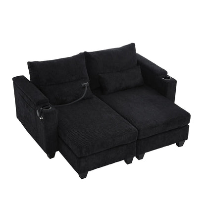 Convertible Chaise Lounge Chair With USB Ports