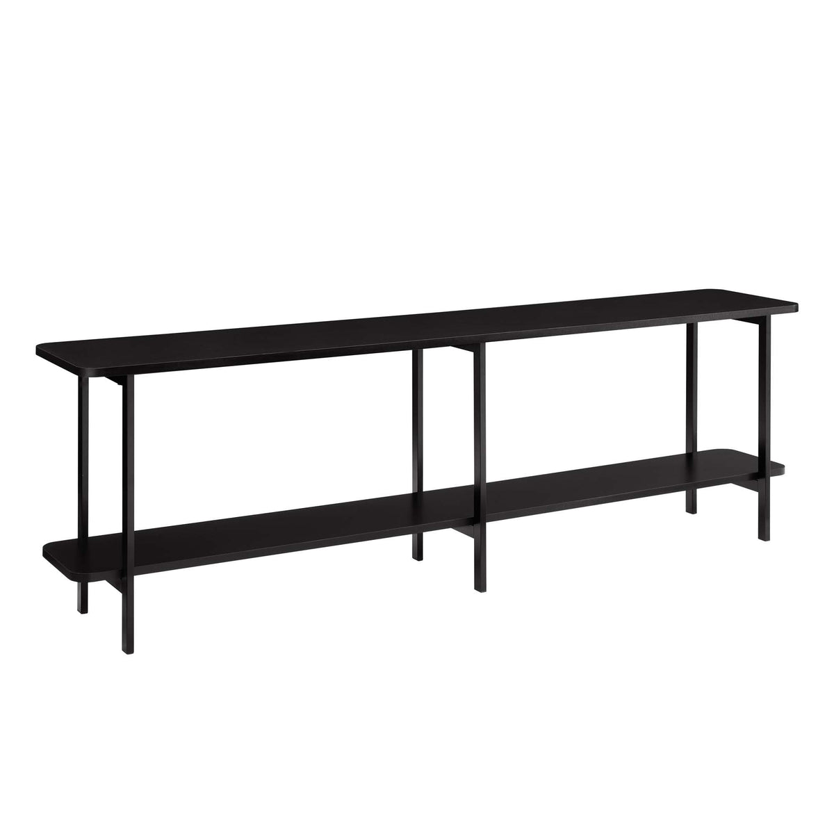 Celine 2-Shelf Console Table with black metal frame and two shelves on Tampa Home & Garden Store