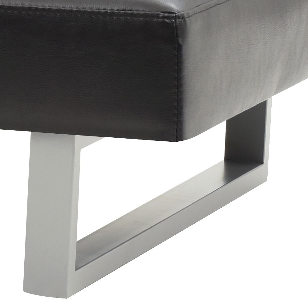 Chroma Sofa Bed futon with black faux leather upholstery and silver metal frame on Tampa Home & Garden Store