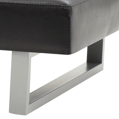 Chroma Sofa Bed futon with black faux leather upholstery and silver metal frame on Tampa Home & Garden Store