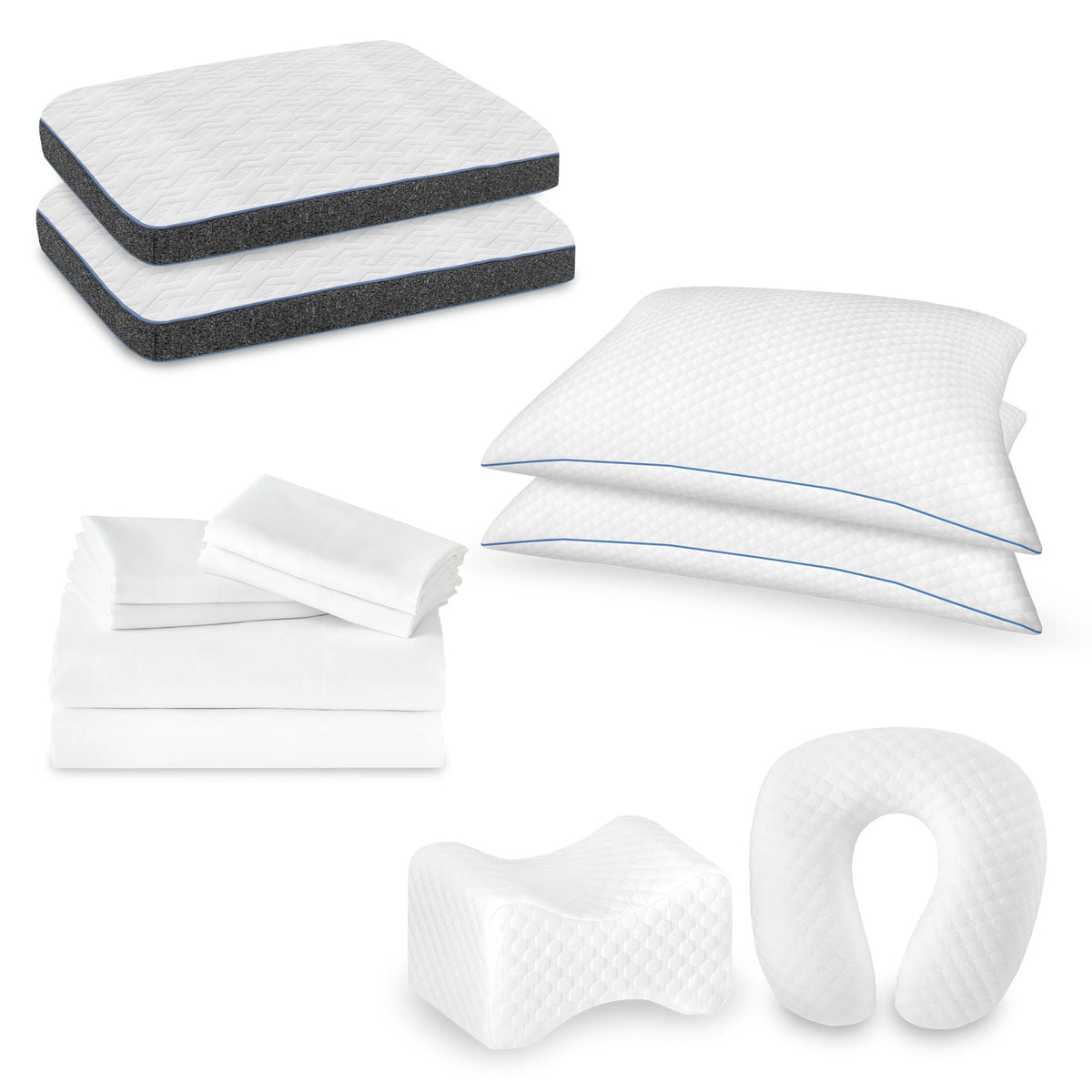 Comfort Care Hybrid Mattress 12pc Bedding Pack HouseOfZazla two white mattresses on Tampa Home & Garden Store