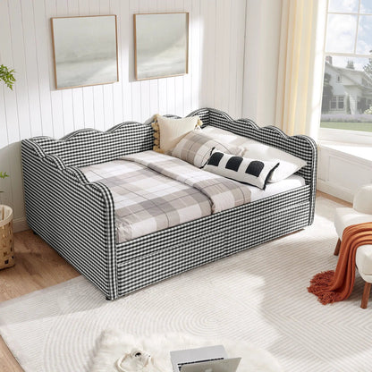 Gingham Daybed With USB Port and Wave Design